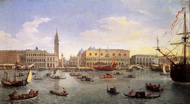 WITTEL, Caspar Andriaans van The Molo Seen from the Bacino di San Marco Norge oil painting art